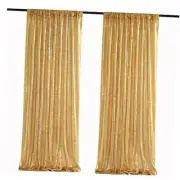Sequin Backdrop Curtain Panels Stage 2 Pieces 2FTx8FT 2 pcs-2ftx8ft Gold