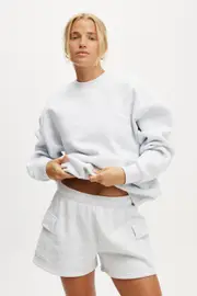 [Body] Body - Plush Crew Sweatshirt - Cloudy grey marle L CLOUDY GREY MARLE