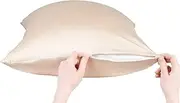 [Vegan Silk] Pillowcase for Acne Prone Skin - Anti-Acne Copper Infused Bamboo Pillow Case 1pc, Hypoallergenic Pillowcase Standard Size 20x26, Cooling Silky Satin Pillow Cases for Hair and Skin