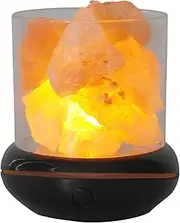 Essential Oil Diffuser, Crystal Salt Stone Night Light 7 Colors LED Rock Crystal Lamp USB Essential Oil Diffuser for Car Home Office Bedroom Desktop Decoration Black