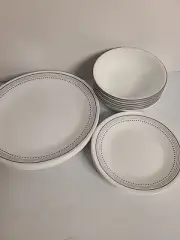 CORELLE Mystic Grey Dinner Set for 6 includes Bowles And Bread And Butter...