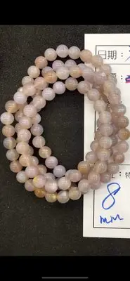 在飛比找Yahoo!奇摩拍賣優惠-稀有天然珊瑚玉 8mm 108顆 繞三圈手珠 冰透 紫葡萄 