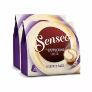Senseo Coffee Pads Cappuccino Choco, Chocolate Taste, New Recipe 2 Pack 2x8 Pods