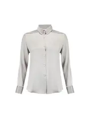 Grey Crystal Button Shirt