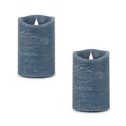 Blue Simplux LED Designer Wax Candle with Remote (Set of 2)