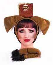 Dog Ears and Tail Set - Brown - Plush - Costume Accessories - OSFM