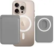 Wei Tech Card Holder for MagSafe for iPhone - Magnetic Mobile Phone Card Holder Made of Vegan Leather, Slim Wallet Case for Credit Cards & ID - Removable & Reusable
