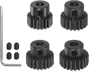 HARFINGTON 32P Hardened Pinion Motor Gear Set 4pcs 18T 19T 20T 21T Fit 5mm RC Motor Shaft 0.8 Metric Pitch 32 Pitch Gears for RC Car, with Hex Key