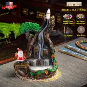 Backflow Incense Cone Burner Mountain Waterfall FY032/033 & 60pcs Cones Gift