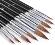 Sable Watercolor Brushes, 9pcs Detail to Mop Kolinsky Sable Brushes Round Poi...