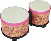 rockible Bongo Drum 5'' and 6'' Set Hand Drum Portable Teaching Aid Playing Congas Drum Percussion Instrument Bongos for Beginners, Orange