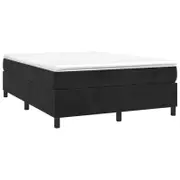vidaXL Bed Frame Mattress Base Bedstead Black 153x203 cm Queen Size Velvet