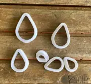 Waterdrop Polymer Clay Cutters Available in Different Sizes or Set of 6