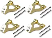 Merriway BH04782 EB Brass Plated Double No. 3 Picture Hooks - Pack of 10