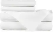 [Peacock Alley] Emily 100% Egyptian Cotton Sheet Set | Dream at Home Collection | 500 Thread Count Sateen Sheets | King & Queen Size Beds | Great Color Options (White, King)