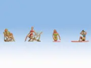 Noch 15851 Ho Scale Women on Sun Lounger Sunbathing
