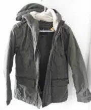 American Eagle Women's Field Coat Light Jacket Cinch Waist Army Green Size XS
