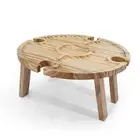 Wooden Outdoor Folding Picnic Table Portable 2 in 1 Wine Glass Rack,8778