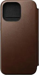 Nomad Ecco Leather Folio Case for iPhone 15 Pro Max, Brown