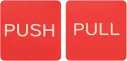 uxcell 1Set Push Pull Door Stickers, 3in Push and Pull Signs Plate Acrylic Vertical Self-Adhesive for Doors Glass Window Business Stores, Square, Red