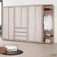 在飛比找momo購物網優惠-【WAKUHOME 瓦酷家具】Naves9.5尺組合衣櫥 全