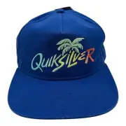 Quiksilver Tilted Thoughts Hat Cap Snapback Adjustable Beach Palm Tree Blue OSFM