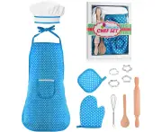 Gifts for 3-6 Year Old Boys Cooking Baking Set Cooking Set for Little Boys Toys for 3-6 Year Old Boys Girls Cooking Games - Blue