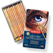 Derwent Lightfast Oil-Based Colouring Pencils Professional Quality Tin of 12