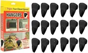Space Saving Hanger Hooks, Clothes Hanger Connector Hooks,Ruby Space Triangles, Ultra- Premium Hanger Hooks Triple Closet, Fits All Hangers (black-18pcs)