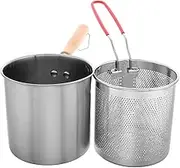 FELTECHELECTR Sturdy and Versatile Deep Frying Pot Splash-Resistant Design Stainless Steel Egg Pan Oil Heating Pot