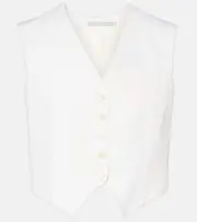 [Stella McCartney] Stella McCartney Cropped wool vest AU 6 white