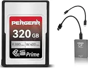 Pergear Professional 320GB CFexpress Type A Memory Card, with 880MB/s Max Read Speed and 400MB/s Sustained Write Speed for 4K 120P,8K 30P Recording with Card Reader