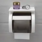 Plastic Shelf Toilet Paper Holder Wall Mounted Roll Paper Bracket Bath