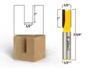 1/2" Diameter X 1" Height Straight Router Bit - 1/2" Shank - Yonico 14025