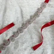 Wedding Dress Belts Ladies Gorgeous Crystal Waistband Bride Satin Applique Sash