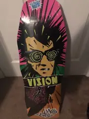 Vision Psycho Stick Old School Reissue Skateboard Deck orange stain