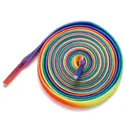 1Pair 24 36 45 63 72 Inch Flat Shoelaces Replacement for Sneakers Boots Rainbow