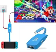 GOPALA Switch Dock, Docking Station for Nintendo, 1080P@60Hz Portable Switch TV Dock, Compact and Mini Travel Station Compatible with Nintendo Switch/OLED/Steam Deck MacBook Pro Air-Blue
