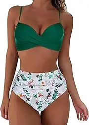 [DoMyStar] Breastfeeding Bathing Suit Bikini High Waist Swimwear Push Up Set Sexy Soild Swimwears Womens Swimsuit with