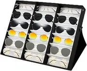 [Fxvhojq] Sunglasses Display Case Sunglasses Storage Box Sunglasses Display Tray Eyewear Display Holder 18 Slot Sunglasses Storage Organizer Foldable Sunglasses Storage Holder for Women Men