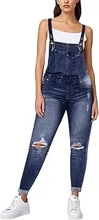 [Generic] Casual Denim Bib Overalls Pants for Women Jeans Jumpsuits with Pockets Womens Comfy Denim jumpsuit Pants Overalls
