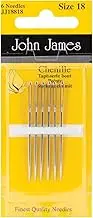 John James Blister Pack Chenille, Size 18 6ct. Hand Needle