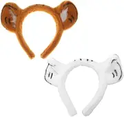 [Baluue] 2pcs Tiger Ear Headband Cosplay Hairband Tiger Ear Hair Hoops Plush Hair Hoops Party Headwear Performance Show Headdress Lovely Hair Hoops Children Hair Hoops Cartoon Headdress