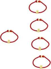 [SHERCHPRY] 5pcs Year of The Rabbit Red String Bracelet Rabbit Year Bracelet Women Bracelet Charm Bracelets for, 10X1CMx5pcs, alloy, cord, no gemstone