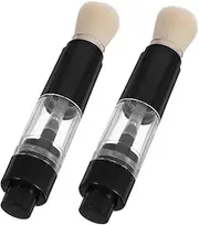 BATHVEVE 2Pcs Portable Refillable Makeup Powder Brush for Women Pressed Powder Applicator for Travel Compact for and Carrying for Home Go Use