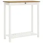 Bar Table With Drawer And Shelf Solid Oak Wood Kitchen Dining Furniture 100x40cm
