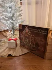SEALED! Wrebbit Built Art Enchanted Carousel Musical Cardboard Model Kit (NEW)