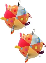 PEPLAYTAL Plush Bell Ball Tags Baby Hand Catch Ball for Toddlers Soft Plush Toy for Infants Sensory Development Toy