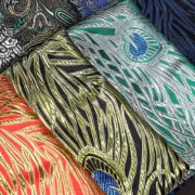 Peacock Feather Jacquard Brocade Fabric Retro DIY Tang Suit Sofa Crafts Elegant
