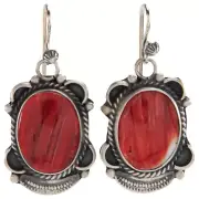Navajo Native American Orange Spiny Oyster Shell Earrings by Jim SKU226861